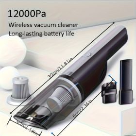 Wireless Silver Car Vacuum Cleaner Wireless Car With Strong Suction Handheld Vacuum Cleaner Small Mini Rechargeable Home Vacuum Cleaner (Option: Silver)