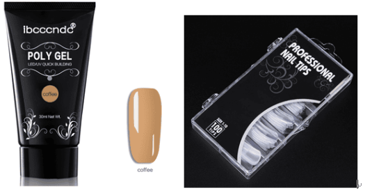 Painless And Rapid Extension Of Crystal Glue100-piece Boxed With Scaled Nail Crystal (Option: Coffee)