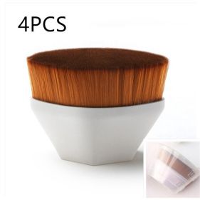 Foundation Brush BB Cream Makeup Brushes Loose Powder Brush Flat Kit (Option: 4pcs White With Box)