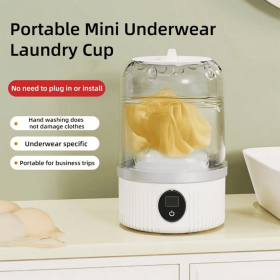 Portable Mini Washing Machine USB Rechargeable Travel Washer For Baby Clothes Underwear Socks Compact Foldable For RV Dorm Camping (Option: White)