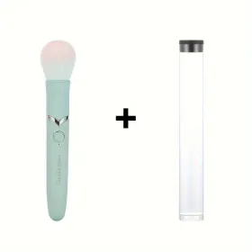 Electric Massage Stick And Beauty Vibration Massager Doubling As Makeup Blush Brush (Option: Blue storage box)