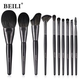 Beili Christmas Gift Makeup Brush Set Of 10, Kabuki Brushes With Synthetic Hair For Foundation, Concealer, And Eyeshadow. (Option: MC10)