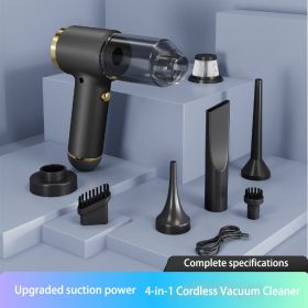 Vacuum Cleaner And Air Duster For Cars, Homes, Offices And Pets, High-power, Multi-nozzle Handheld Car Vacuum Cleaner. (Option: Black)