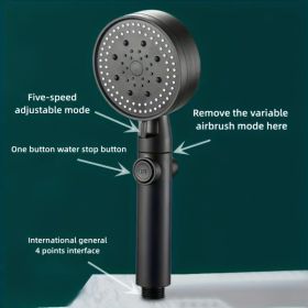 1pc, RV Handheld Shower Head Holder, Punch Free Adjustable Shower Wand Holder With Universal Wall Hook Bracket, Hand Held Shower Head Holder Brac (Option: Black1)