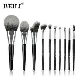 Beili Christmas Gift Makeup Brush Set Of 10, Kabuki Brushes With Synthetic Hair For Foundation, Concealer, And Eyeshadow. (Option: MD10)