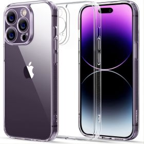 For IPhone14 Pro Max Case; Full Lens Protector [Non-Yellowing] [Military Grade Shockproof] Protective Phone Cases Slim Thin Anti-Fingerprint Cove (size: Phone14 Plus Case)