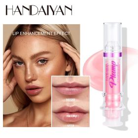 PLUMP POUT Lip Plumping Booster Gloss High Shine for Plumper Looking Lips Extreme Shine Crystal Volume Lip Oil Cosmetics Makeups (Color: 01)