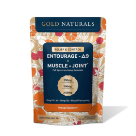 10mg Entourage THC Muscle + Joint Gummies - Full-Spectrum Hemp Relief for Pain, Recovery & Relaxation (Flavor: Orang Raspberry, size: 25 PACK)